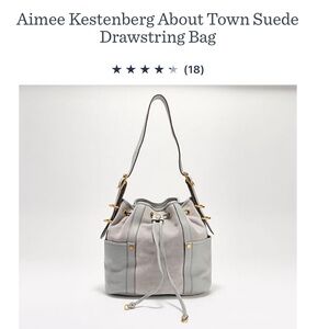 Aimee Kestenberg Light Gray Suede Shoulder Bag